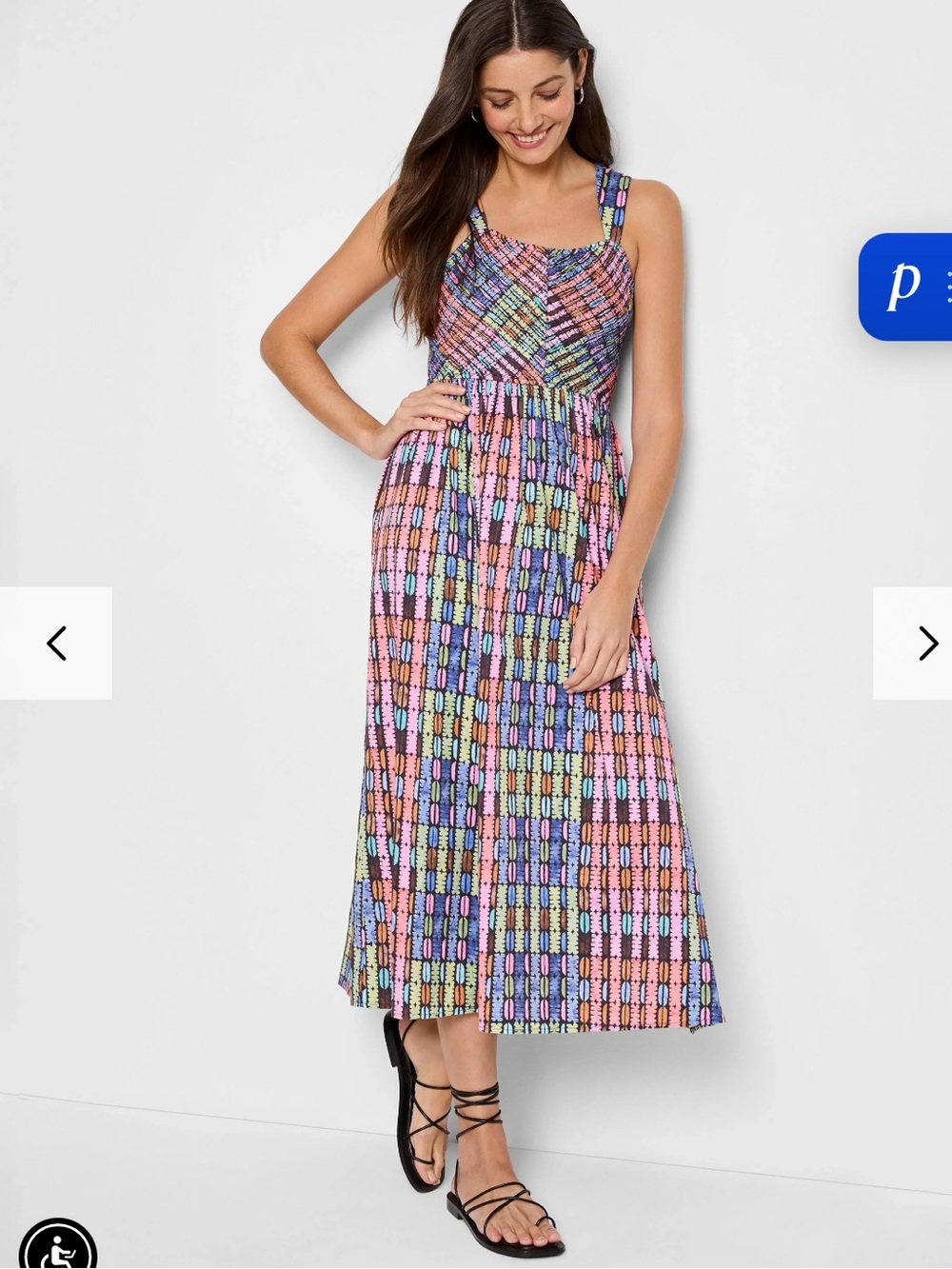 NIC+ZOE Multicolor Geometric Midi Dress in Pink, Blue, Green